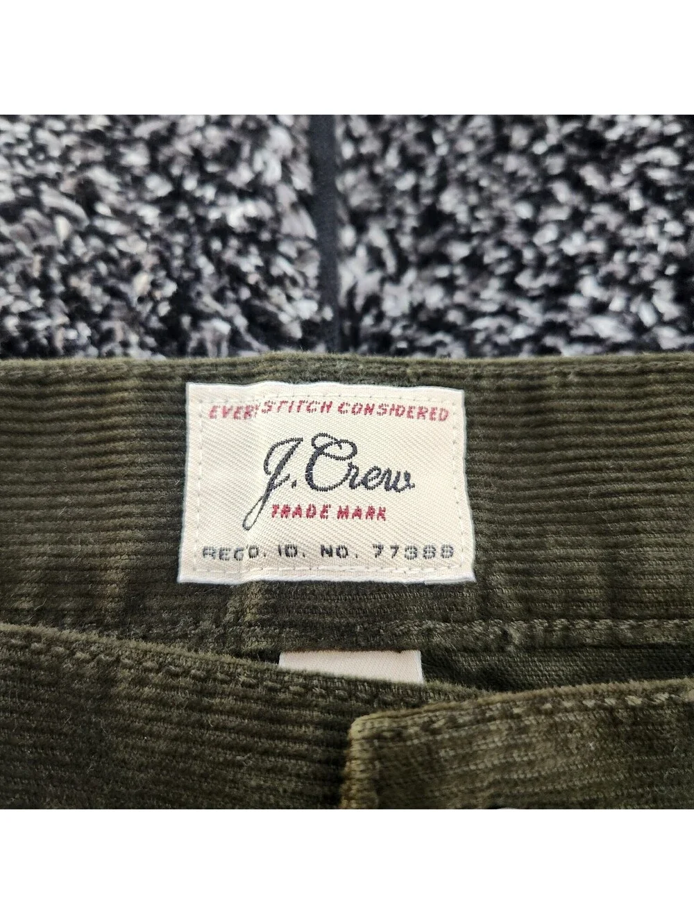 J.Crew 770 Straight Fit Corduroy Pants Men's 31x32 Olive Green Stretch